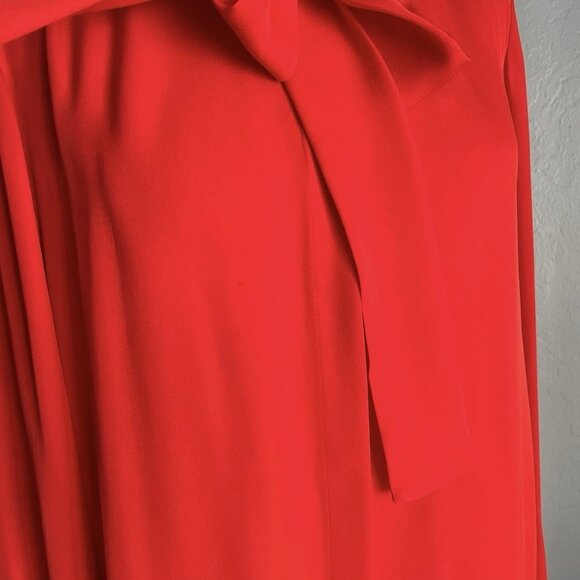 Steven Alan Silk Button Front Blouse Neck-Tie Bow Red Size L - Picture 3 of 8